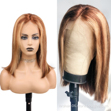Human hair wig lace front 13*4 lace closure p4/27 highlight color glueless wigs wholesale wigs 100% human hair